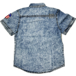 Koszula chłopięca bawełniana z krótkim rękawem JEANS